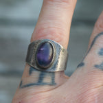 Vintage Sterling Amethyst Band 6.5