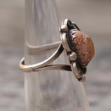 Vintage Sterling Natural Agate Ring 4.5