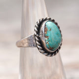 Vintage Sterling Turquoise Roper Ring 4