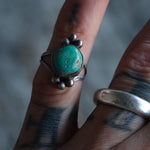 Vintage Sterling Turquoise Ring 4.25