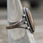 Vintage Sterling Agate Ring 5.75