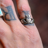 Vintage Sterling Silver Claddagh Ring 6