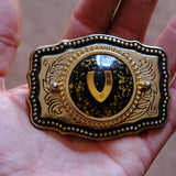 Vintage V Initial Belt Buckle