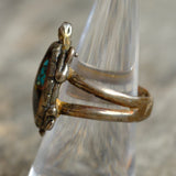 Vintage Sterling Multistone Inlay Turtle Ring 7
