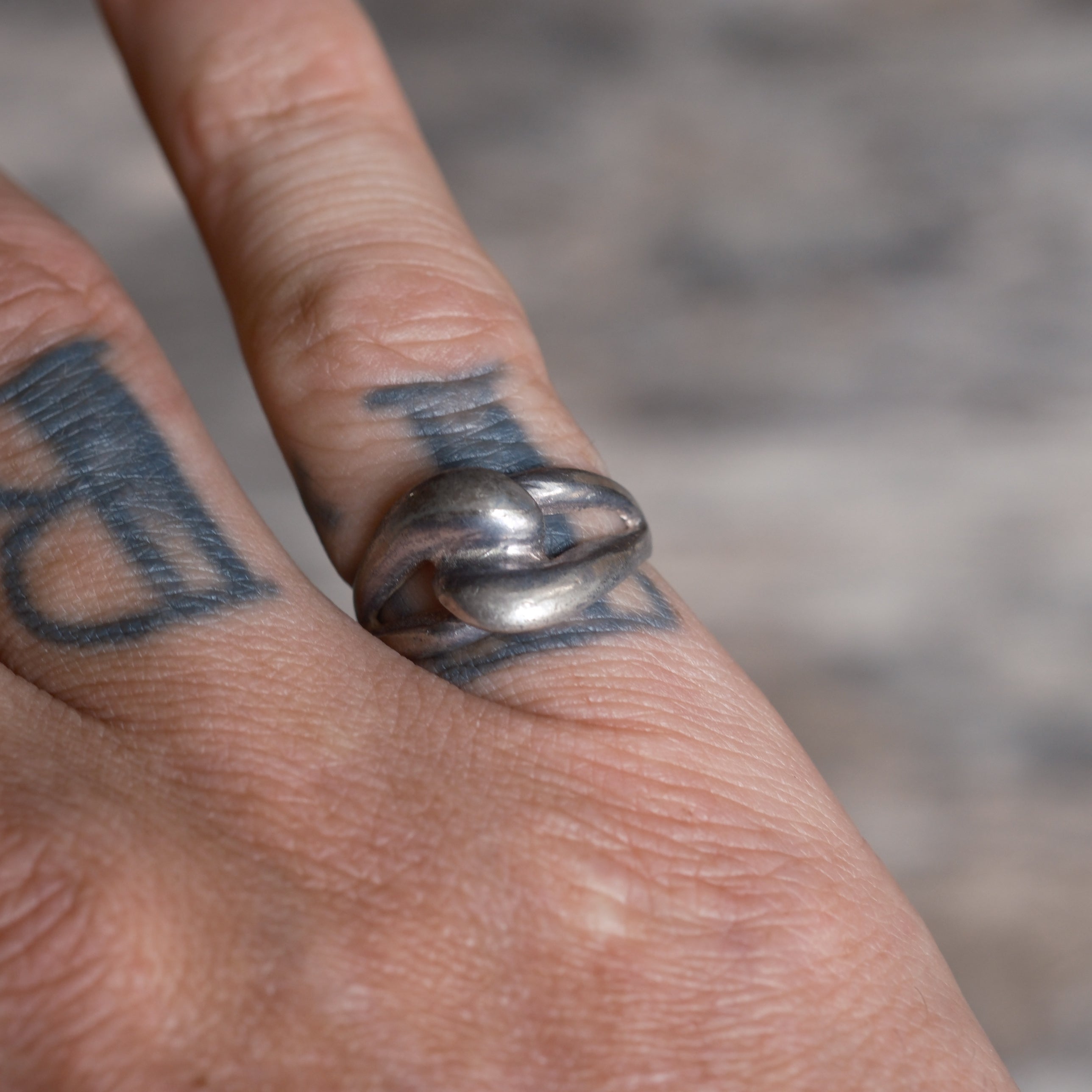 Vintage Sterling Silver Modernist Ring 5.75