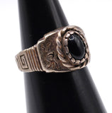 Vintage Sterling Onyx Kokopelli Ruing 4.75
