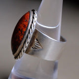 Vintage Sterling Red Jasper Roper Ring 8.5