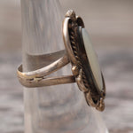 Vintage Sterling Mother Of Pearl Ring 6.5