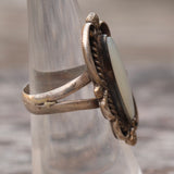 Vintage Sterling Mother Of Pearl Ring 6.5