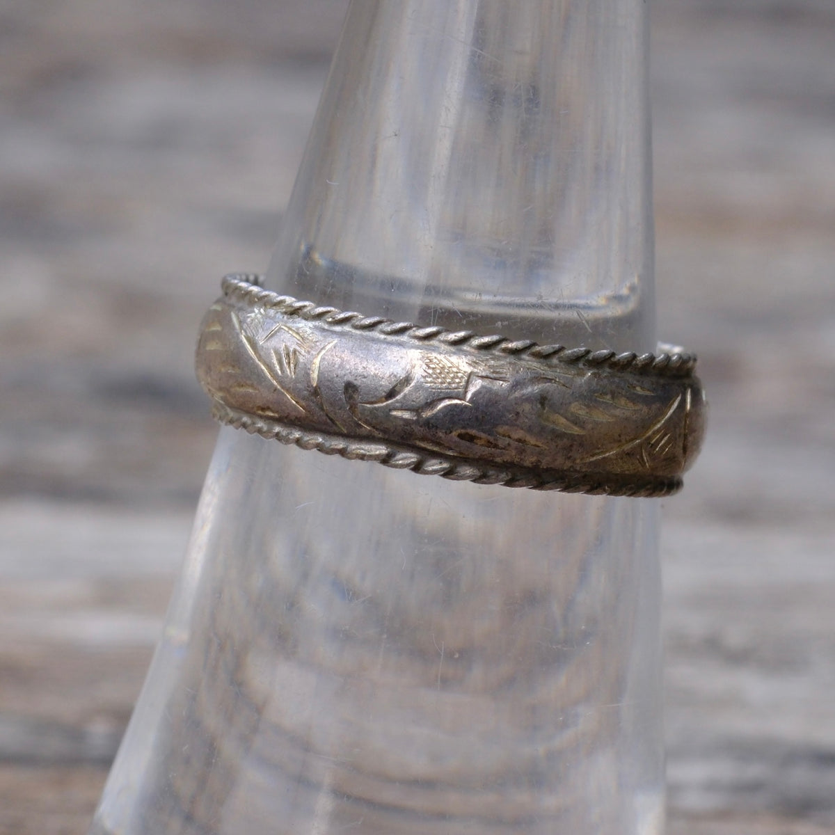 Vintage Sterling Scroll Ring 6.75