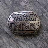 Vintage Sterling Hopi Bear Belt Buckle
