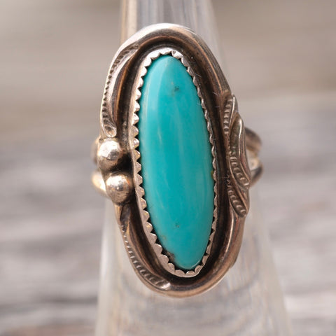 Vintage Sterling Turquoise Ring 6.25
