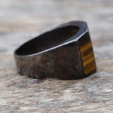 Vintage Sterling Tigers Eye Ring 6.25
