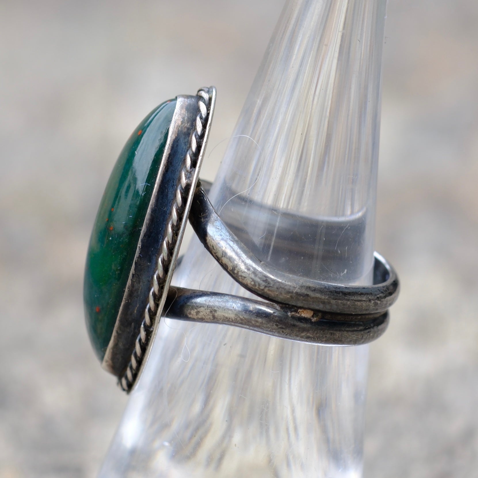 Vintage Sterling Bloodstone Ring 6