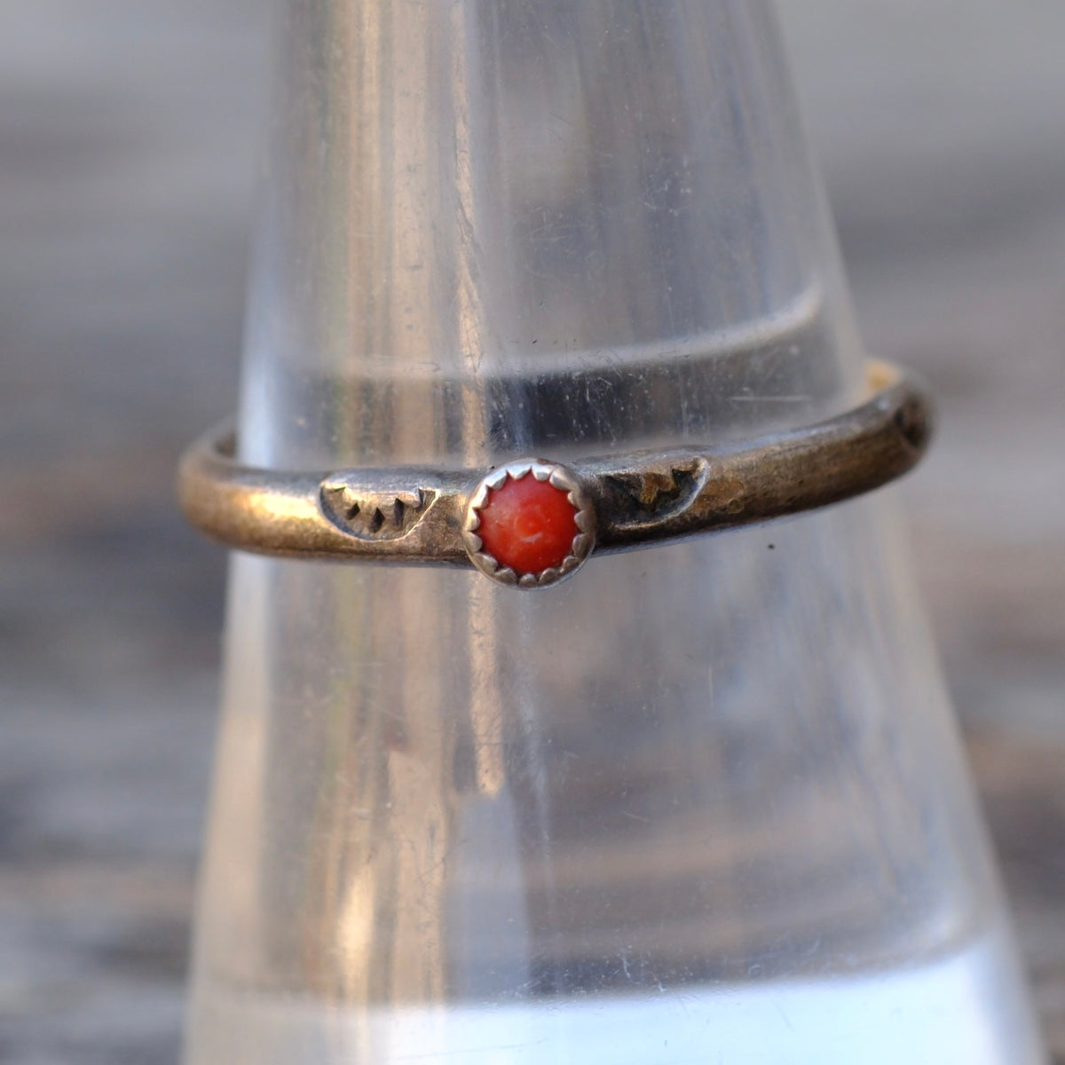 Vintage Sterling Coral Band 8.25