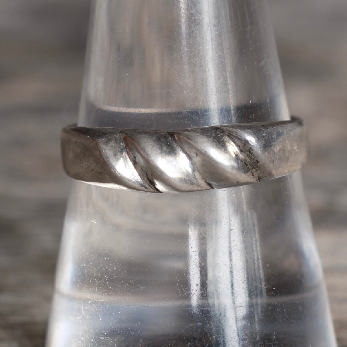 Vintage Sterling Silver Modernist Band Ring 9.75