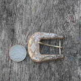 Vintage Ladies Sterling Silver Engraved Filigree Belt Buckle ,75"