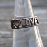 Vintage Sterling Silver Love Band 7.5