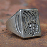 Vintage Sterling Silver Hopi Bear Paw Ring 10.75