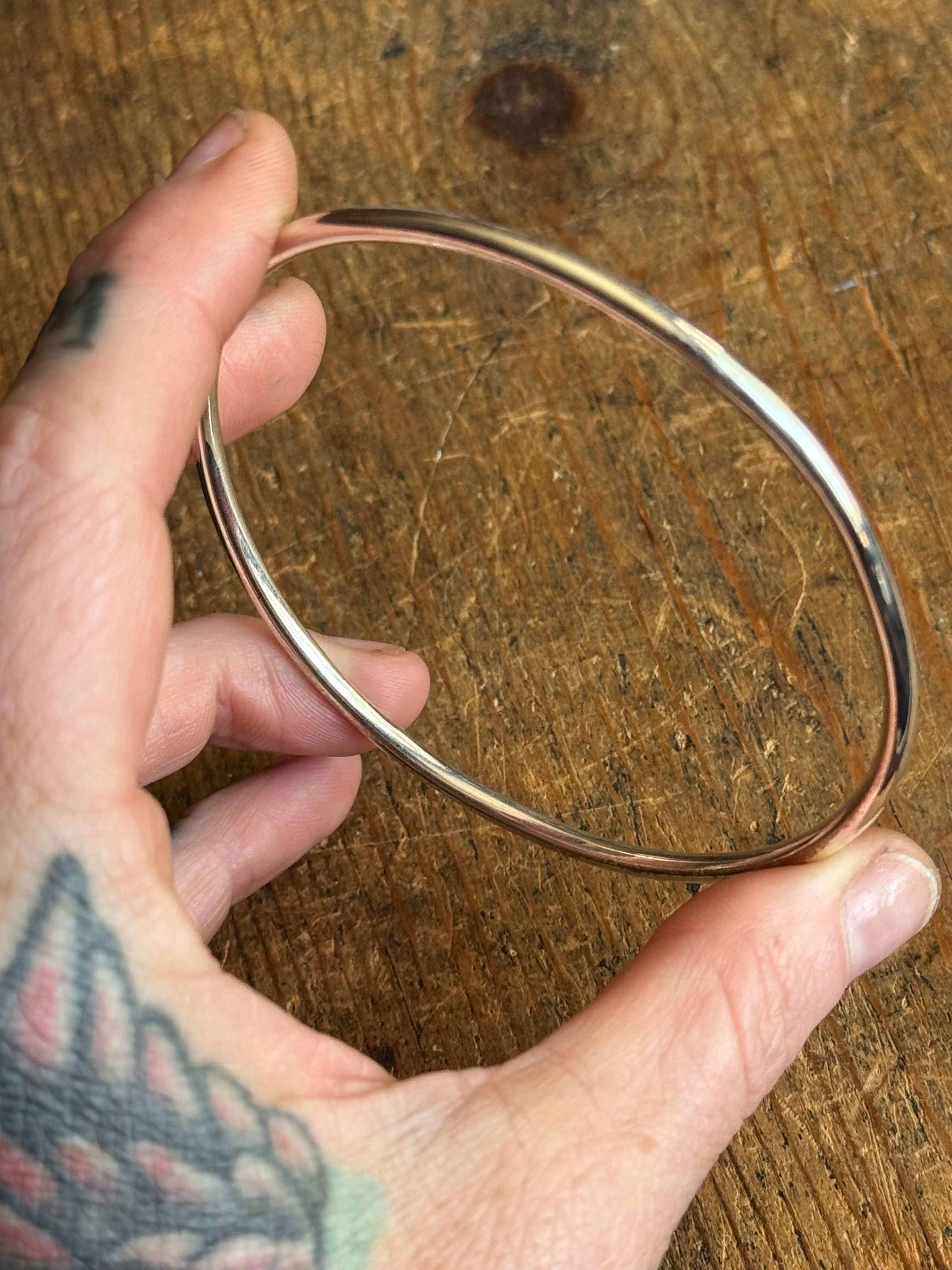 Vintage Sterling Silver Round Bangle