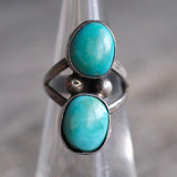 Vintage Sterling 2-Stone Turquoise Ring 5