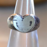 Vintage Sterling Silver Heart Ring 6.5