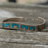Vintage Sterling Turquoise Inlay Cuff