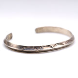 Vintage Sterling Silver Stamped Triangle Cuff Bracelet 6.25"