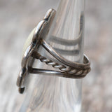 Vintage Sterling Mother Of Pearl Florette Ring 5.5