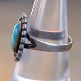 Vintage Sterling Turquoise Ring 8.5