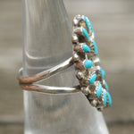 Vintage Sterling Turquoise Cluster Ring 6
