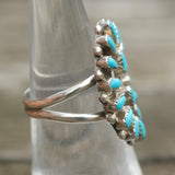 Vintage Sterling Turquoise Cluster Ring 6
