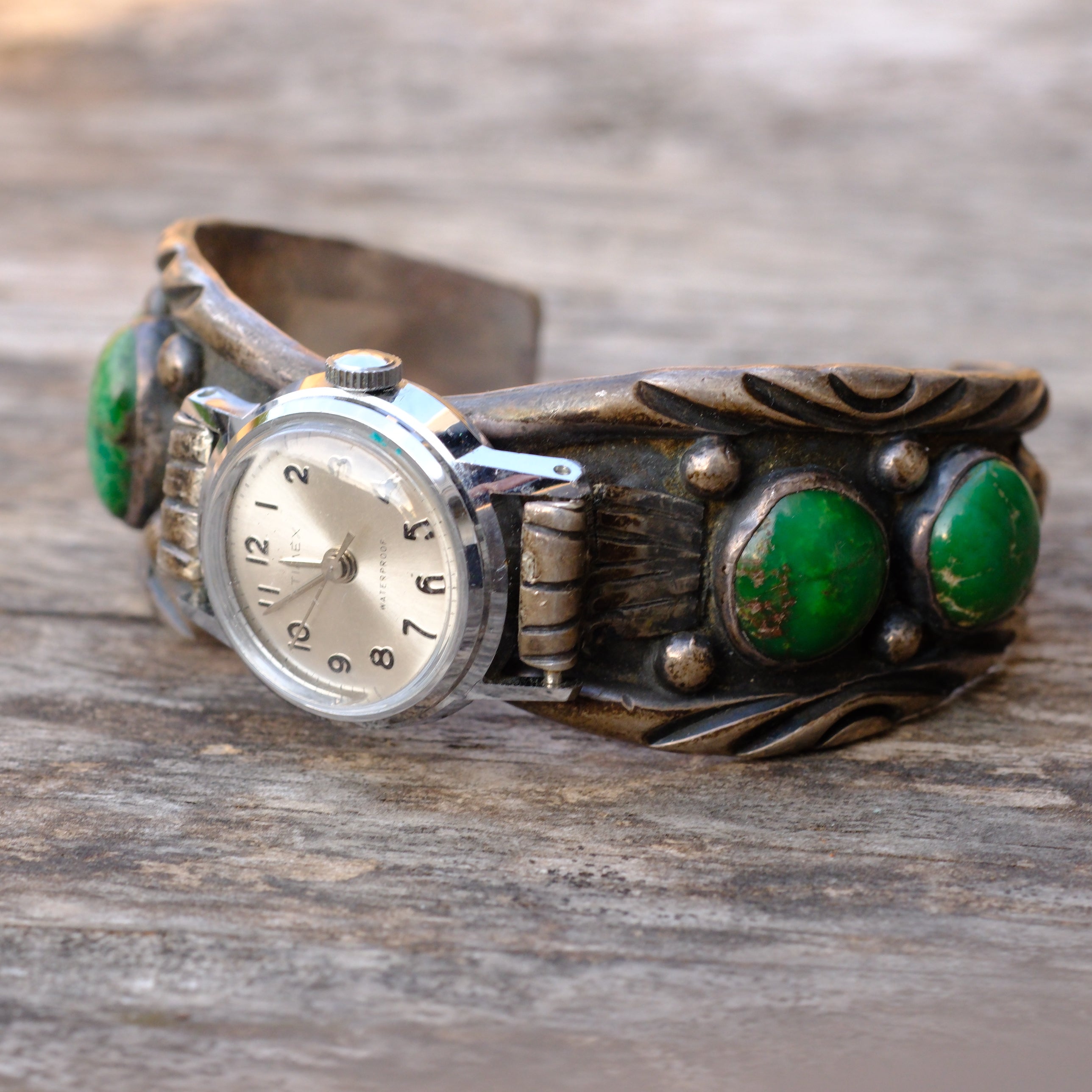 Vintage Sterling Turquoise Cuff Watch Cuff Bracelet