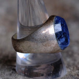 Vintage Sterling Lapis Signet Ring 10