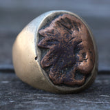 Vintage Worn Big Chief Mexican Biker Ring 9.5