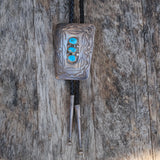 Vintage Sterling 3-Stone Turquoise Bolo Tie