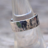 Vintage Sterling Silver Faceted Band Ring 6.75