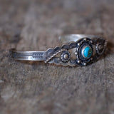 Vintage Sterling Turquoise Cuff Bracelet 5.75"