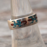 Vintage Sterling Inlay Lizard Band 7
