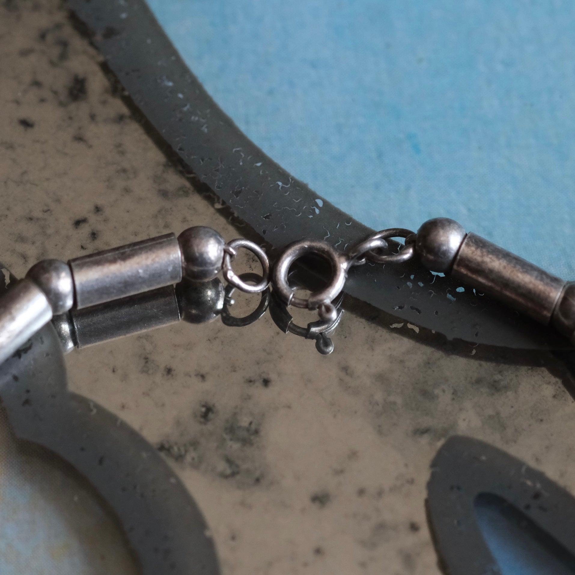 Vintage Sterling Silver Beaded Bracelet 7.5"