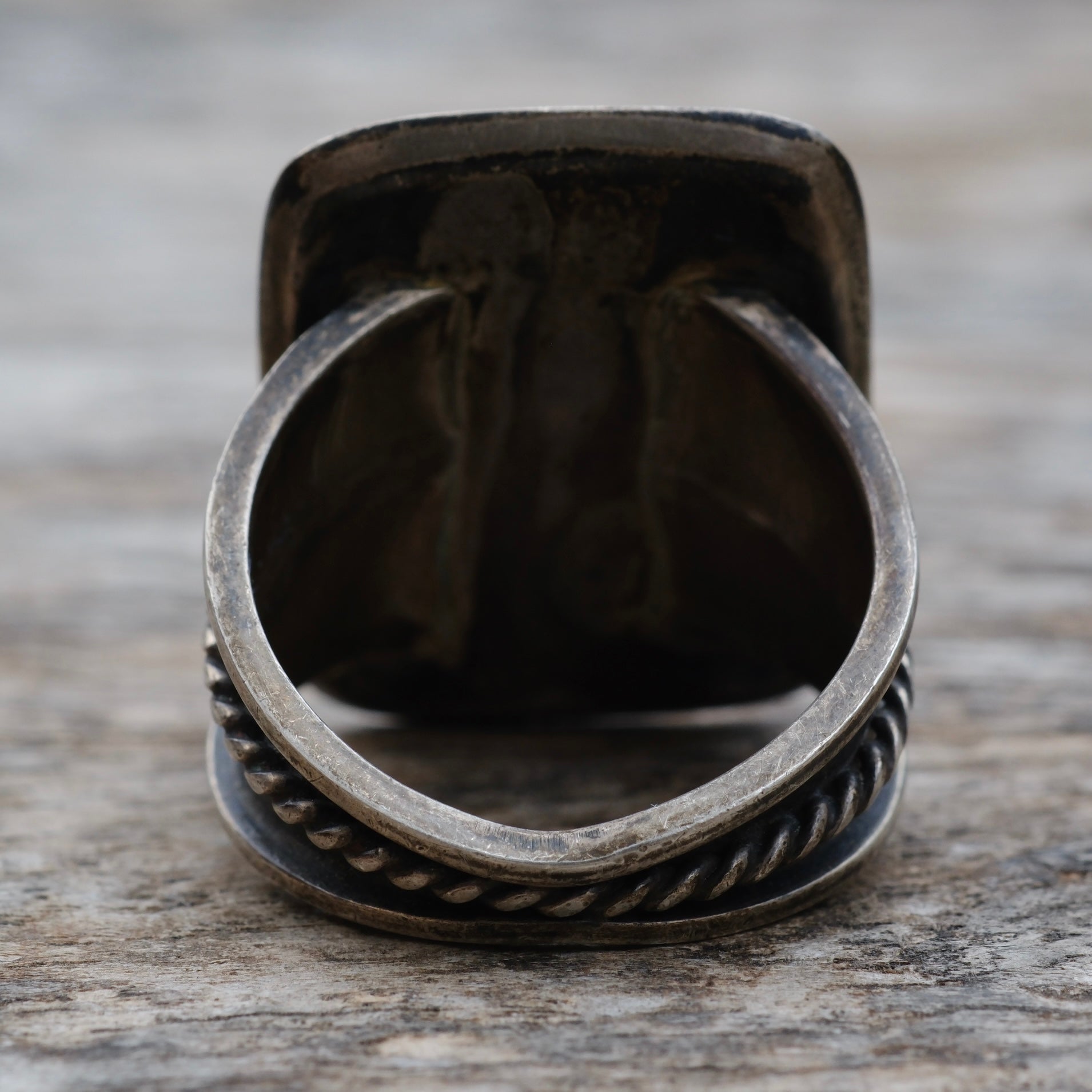 Vintage Sterling Turquoise Ring 10.5