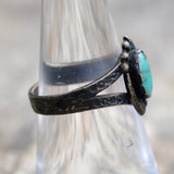 Vintage Sterling Turquoise Ring 6.75