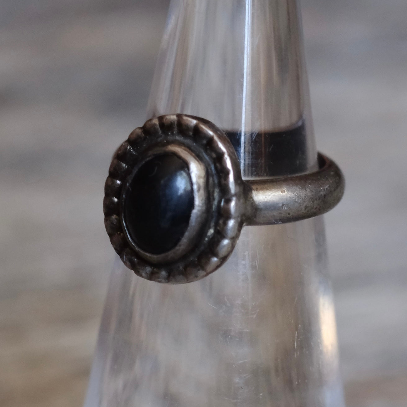 Vintage Sterling Onyx Ring 3