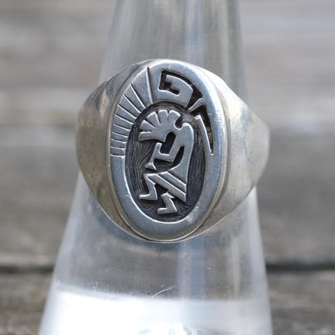 Vintage Sterling Kokopelli Ring 8.25