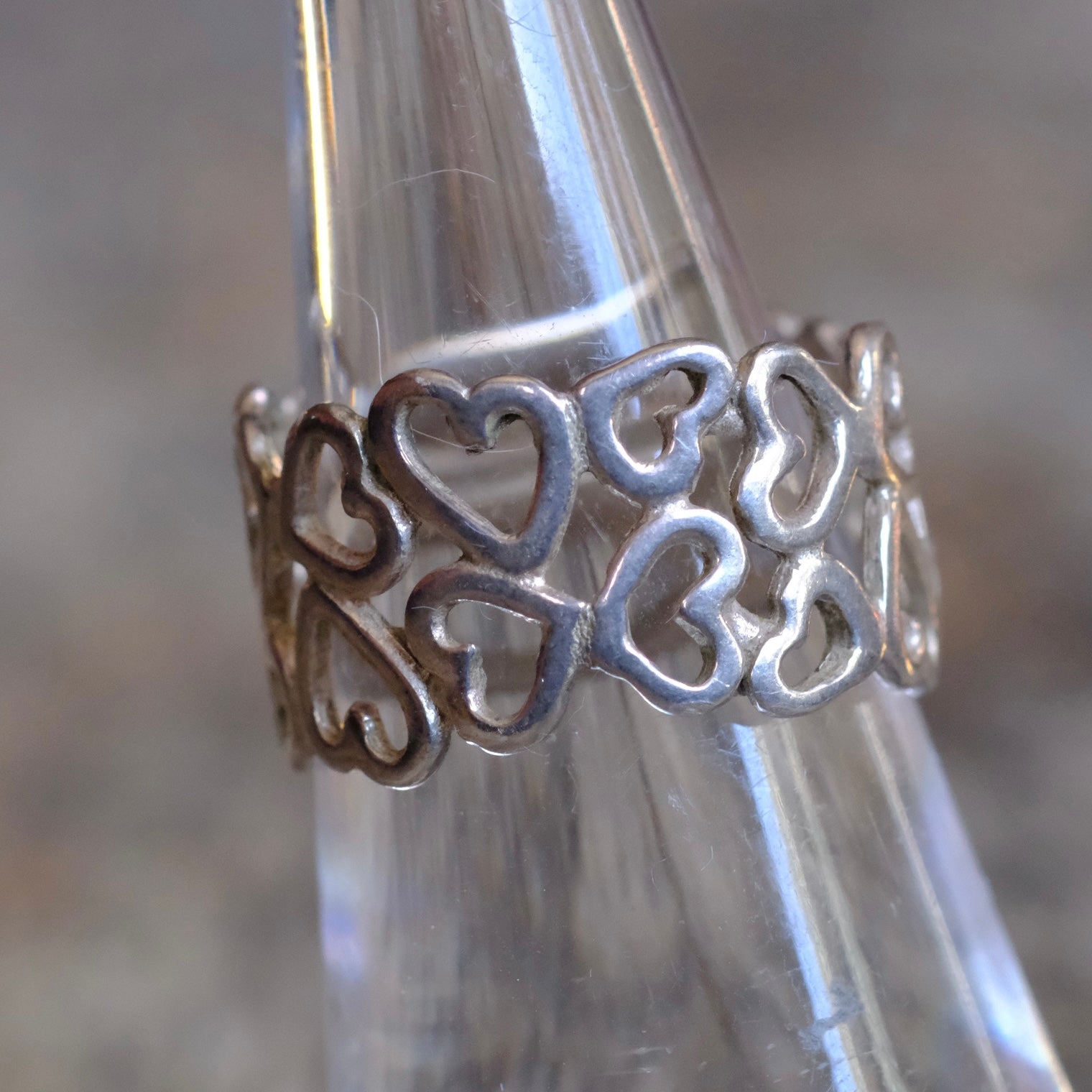 Vintage Sterling Heart Ring 6.5