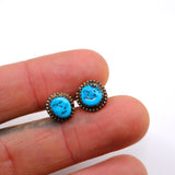 Vintage Sterling Turquoise  Stud Earrings