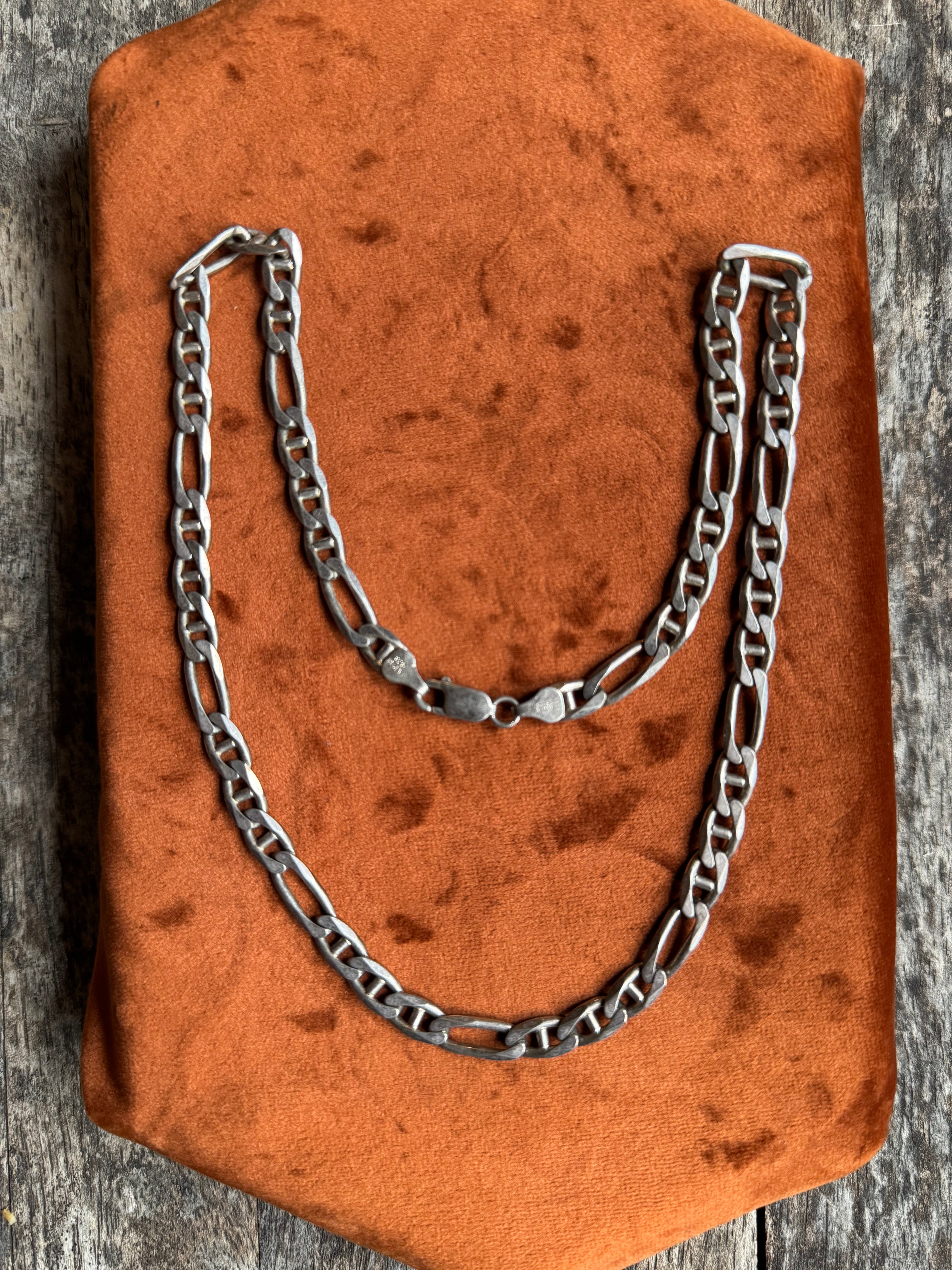 Vintage Sterling Silver 20” Figaro Chain