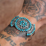Vintage Sterling Zuni Cluster Cuff Bracelet