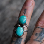 Vintage Sterling 2-Stone Turquoise Ring 5