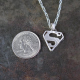 Vintage Sterling Superman Necklace